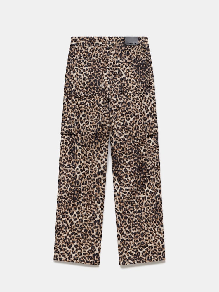 Mint Velvet Brown Leopard Print Straight Cargo Jeans - Image 4 of 4 Mint Velvet Brown Leopard Print Straight Cargo Jeans - Image 4 of 4
