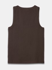 Mint Velvet Brown Cotten Blend Scoop Neck Vest - Image 4 of 4