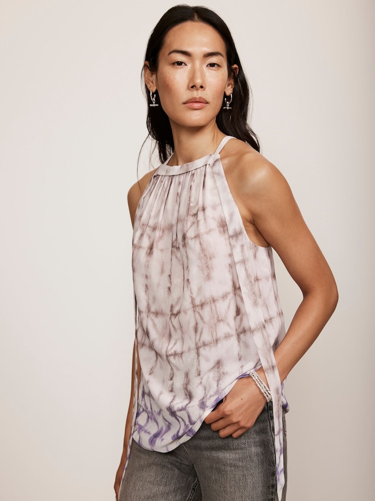 Mint Velvet Lilac Purple Ombre Tie Dye Top - Image 1 of 4