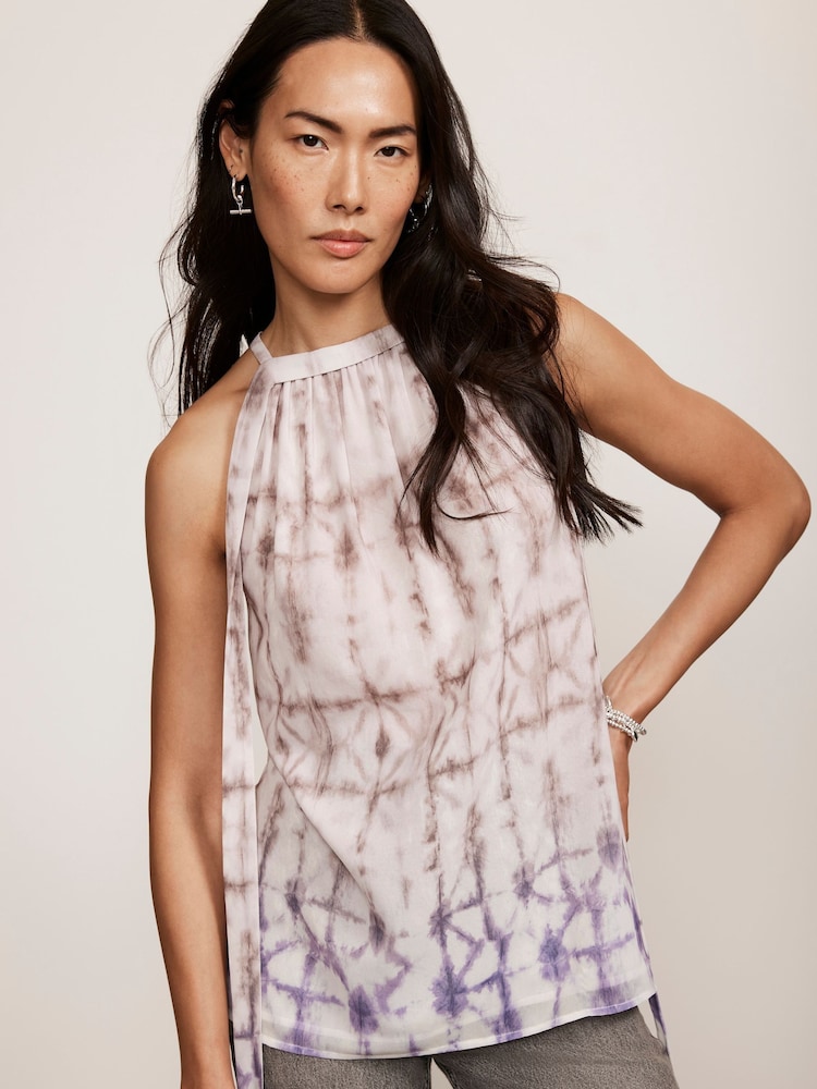 Mint Velvet Lilac Purple Ombre Tie Dye Top - Image 2 of 4 Mint Velvet Lilac Purple Ombre Tie Dye Top - Image 2 of 4