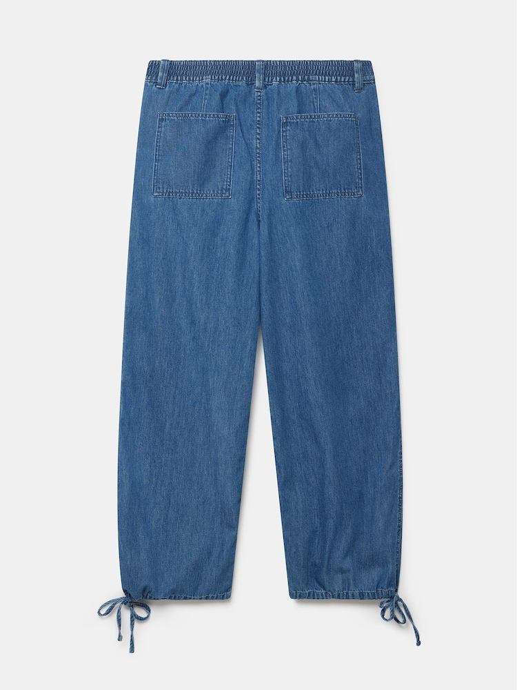 Mint Velvet Blue 100% Cotton Wash Parachute Jeans - Image 4 of 4