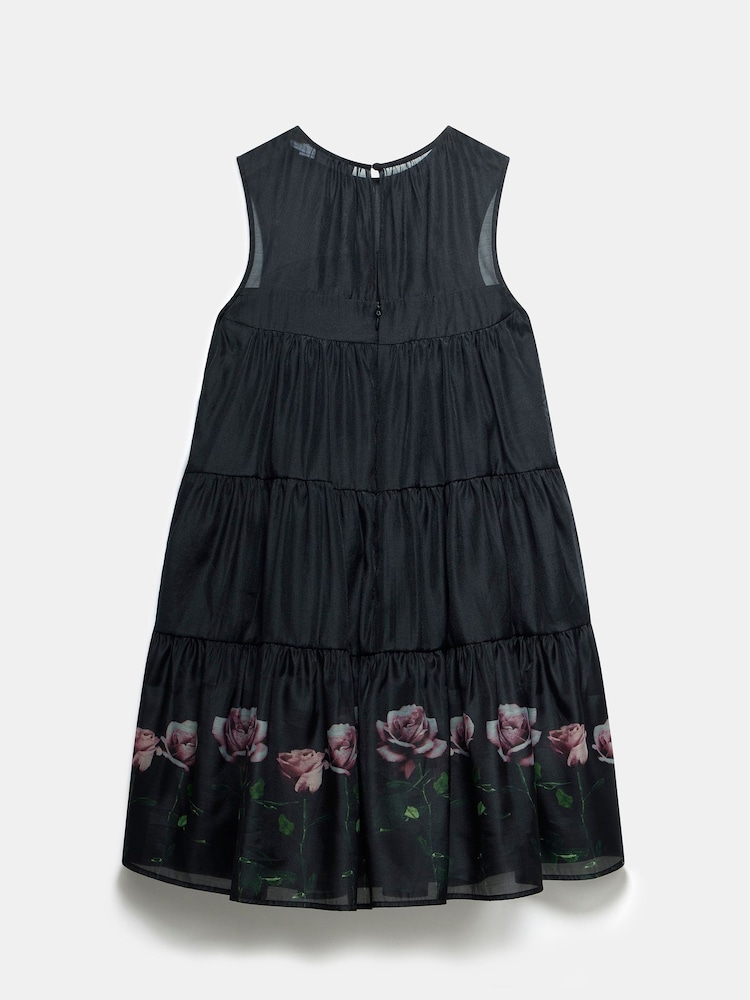 Mint Velvet Black Floral Print Mini Dress - Image 4 of 4