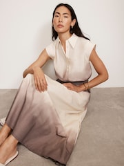 Mint Velvet Cream Ombre Cropped 100% Cotton Shirt - Image 2 of 4