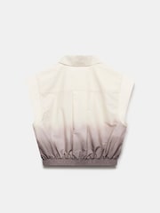 Mint Velvet Cream Ombre Cropped 100% Cotton Shirt - Image 4 of 4