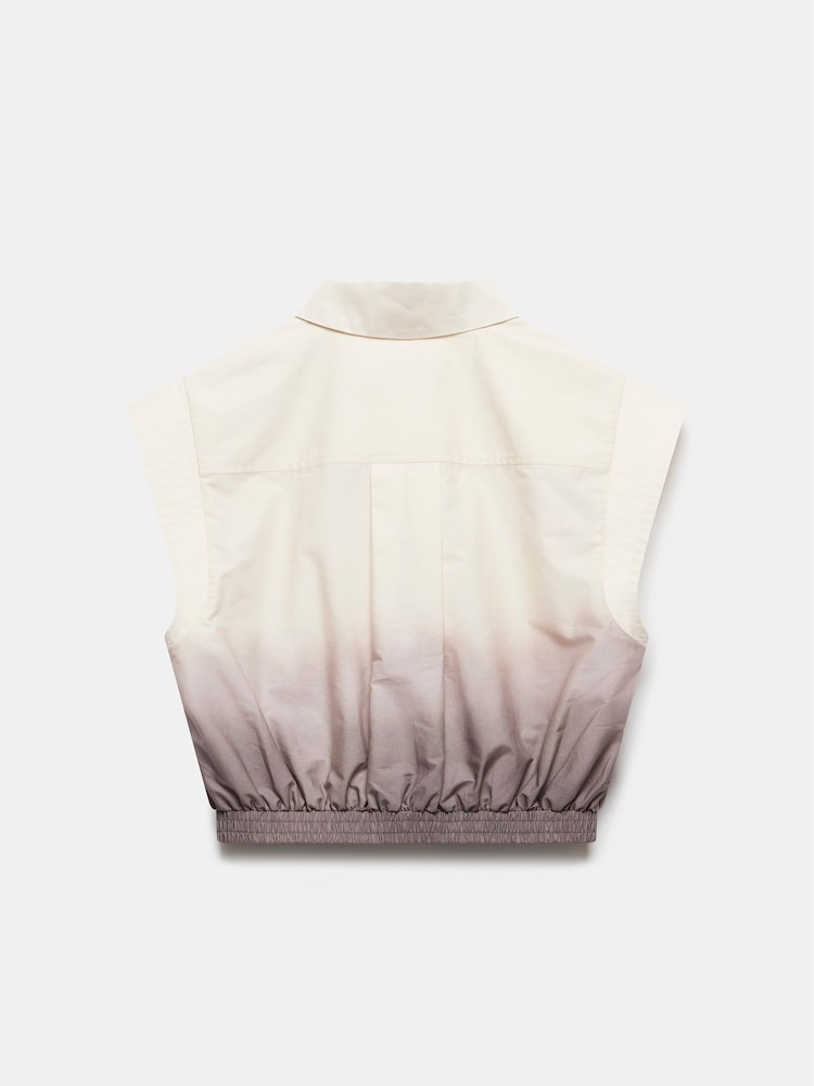 Mint Velvet Cream Ombre Cropped 100% Cotton Shirt - Image 4 of 4