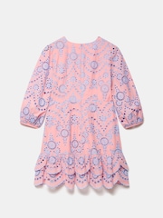 Mint Velvet Pink Broderie Anglaise Mini 100% Cotton Dress - Image 4 of 4