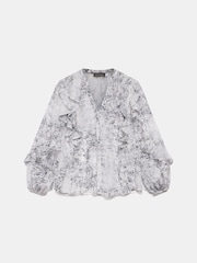 Mint Velvet Cream Snake Effect Print Blouse - Image 3 of 4