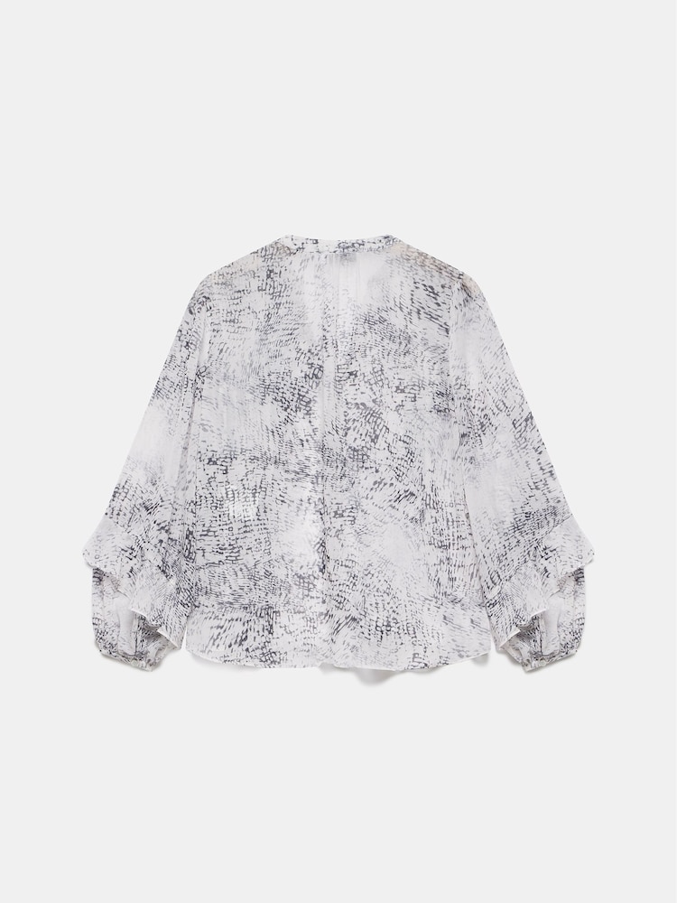 Mint Velvet Cream Snake Effect Print Blouse - Image 4 of 4