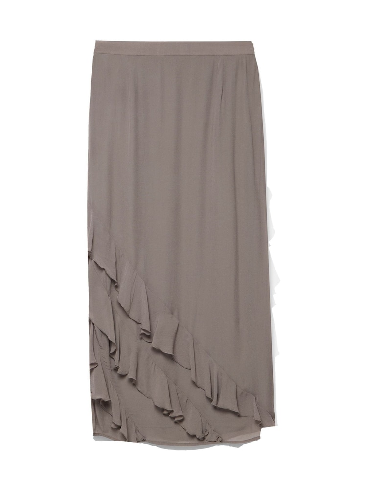 Mint Velvet Brown Ruffle Skirt Dress - Image 4 of 4