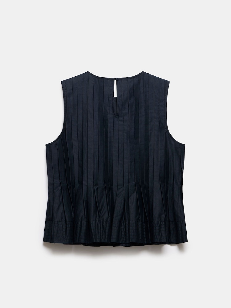 Mint Velvet Blue Cotton Peplum Top - Image 4 of 4