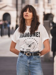 Mint Velvet White Ramones Graphic T-Shirt - Image 1 of 4