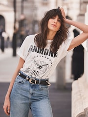 Mint Velvet White Ramones Graphic T-Shirt - Image 2 of 4