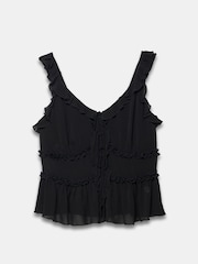 Mint Velvet Black Ruffle Cami Top - Image 3 of 4