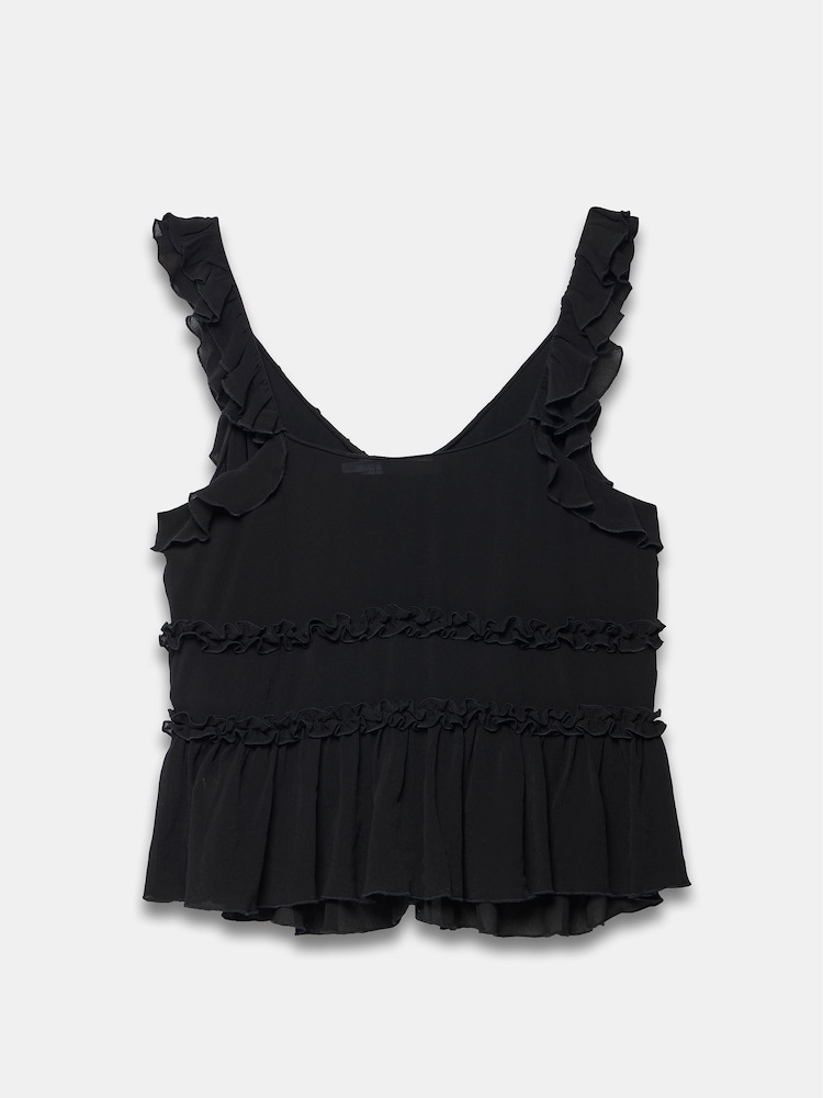Mint Velvet Black Ruffle Cami Top - Image 4 of 4 Mint Velvet Black Ruffle Cami Top - Image 4 of 4