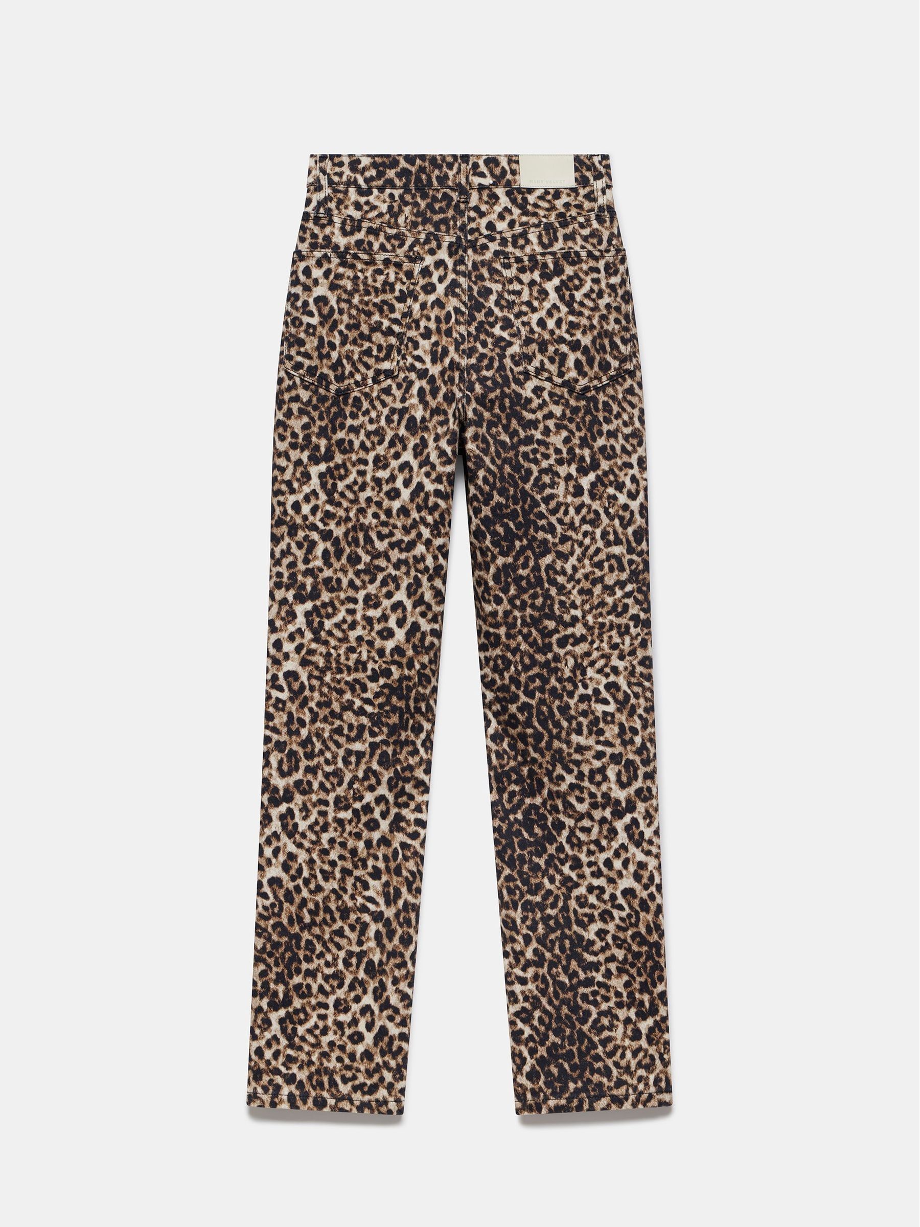 Mint Velvet Brown Leopard Print Slim Jeans