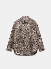 Mint Velvet Brown Leopard Print Denim Shacket - Image 3 of 4