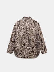 Mint Velvet Brown Leopard Print Denim Shacket - Image 4 of 4