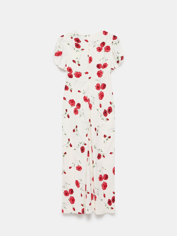 Mint Velvet Red Floral Midi Dress - Image 4 of 4