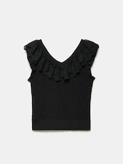 Mint Velvet Black Ruffle Knit Top - Image 4 of 4