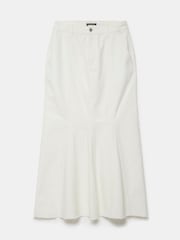 Mint Velvet Cream 100% Cotton Denim Maxi Skirt - Image 3 of 4
