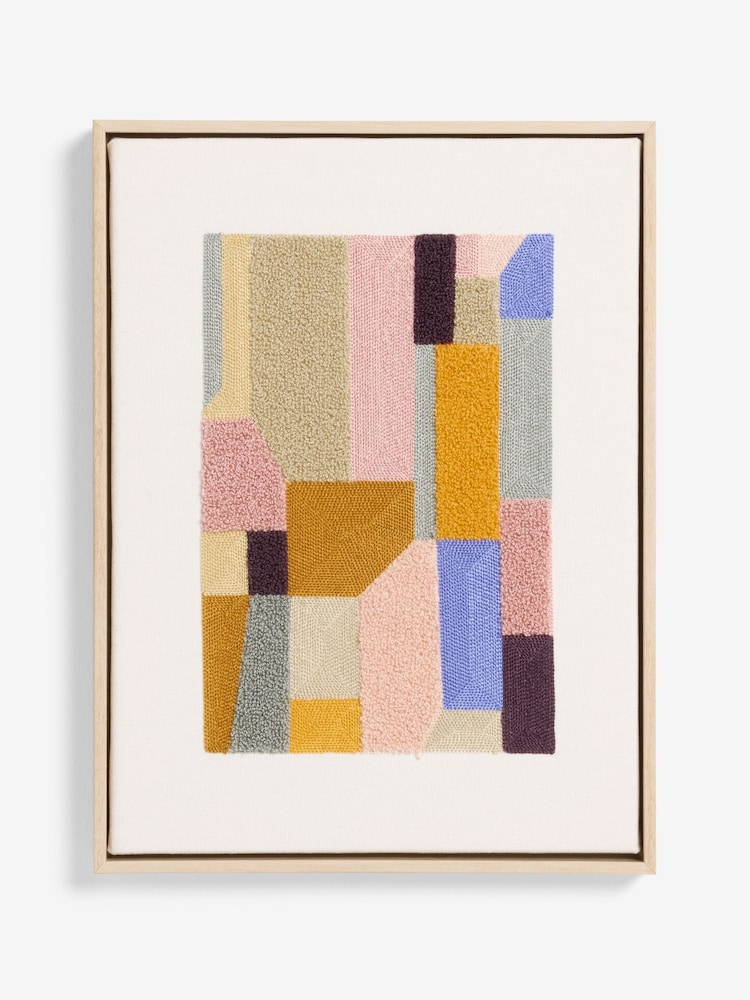MADE.COM Multi Tonal Alonzo Embroidered Wall Art - Image 4 of 4