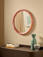 MADE.COM Coral Red Nina Resin Mirror - Image 1 of 4