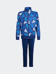 adidas Blue All Over Print Tracksuit - Image 5 of 7