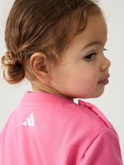 adidas Pink Essentials Infant Fun All-Over Print Tracksuit - Image 6 of 13