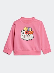 adidas Pink Essentials Infant Fun All-Over Print Tracksuit - Image 8 of 13