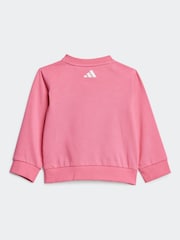 adidas Pink Essentials Infant Fun All-Over Print Tracksuit - Image 9 of 13