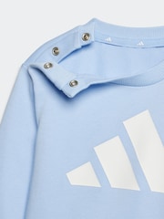 adidas Blue Infant Essentials Sweatshirt and Joggers Set - Image 10 of 12