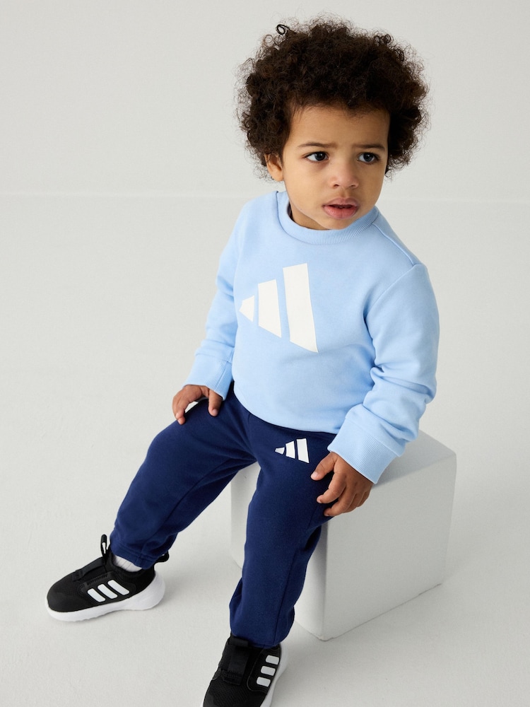 adidas Blue Infant Essentials Sweatshirt and Joggers Set - Image 2 of 12