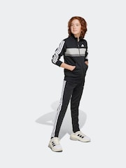 adidas Black Seasonal Essentials Tiberio 3-Stripes Tricot Kids Tracksuit - Image 1 of 9