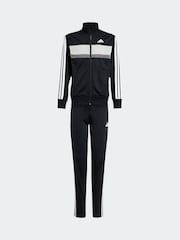 adidas Black Seasonal Essentials Tiberio 3-Stripes Tricot Kids Tracksuit - Image 6 of 9