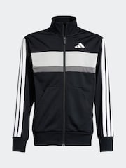 adidas Black Seasonal Essentials Tiberio 3-Stripes Tricot Kids Tracksuit - Image 8 of 9