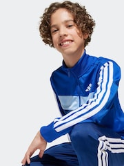 adidas Blue Seasonal Essentials Tiberio 3-Stripes Tricot Kids Tracksuit - Image 5 of 6