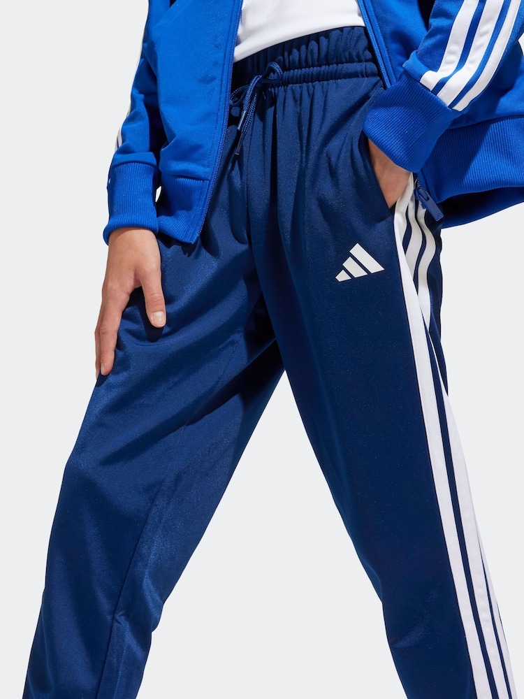 adidas Blue Seasonal Essentials Tiberio 3-Stripes Tricot Kids Tracksuit - Image 5 of 6