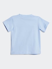 adidas Blue Essentials 100% Cotton Shorts and T-Shirt Set - Image 3 of 7