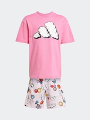 adidas Pink Essentials 100% Cotton Tracksuit - Image 6 of 8