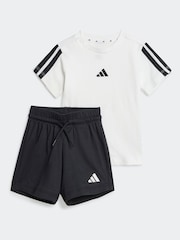 adidas White Essentials 100% Cotton Shorts and T-Shirt Set - Image 1 of 7