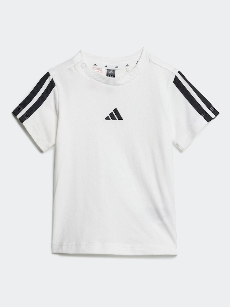 adidas White Essentials 100% Cotton Shorts and T-Shirt Set - Image 2 of 7