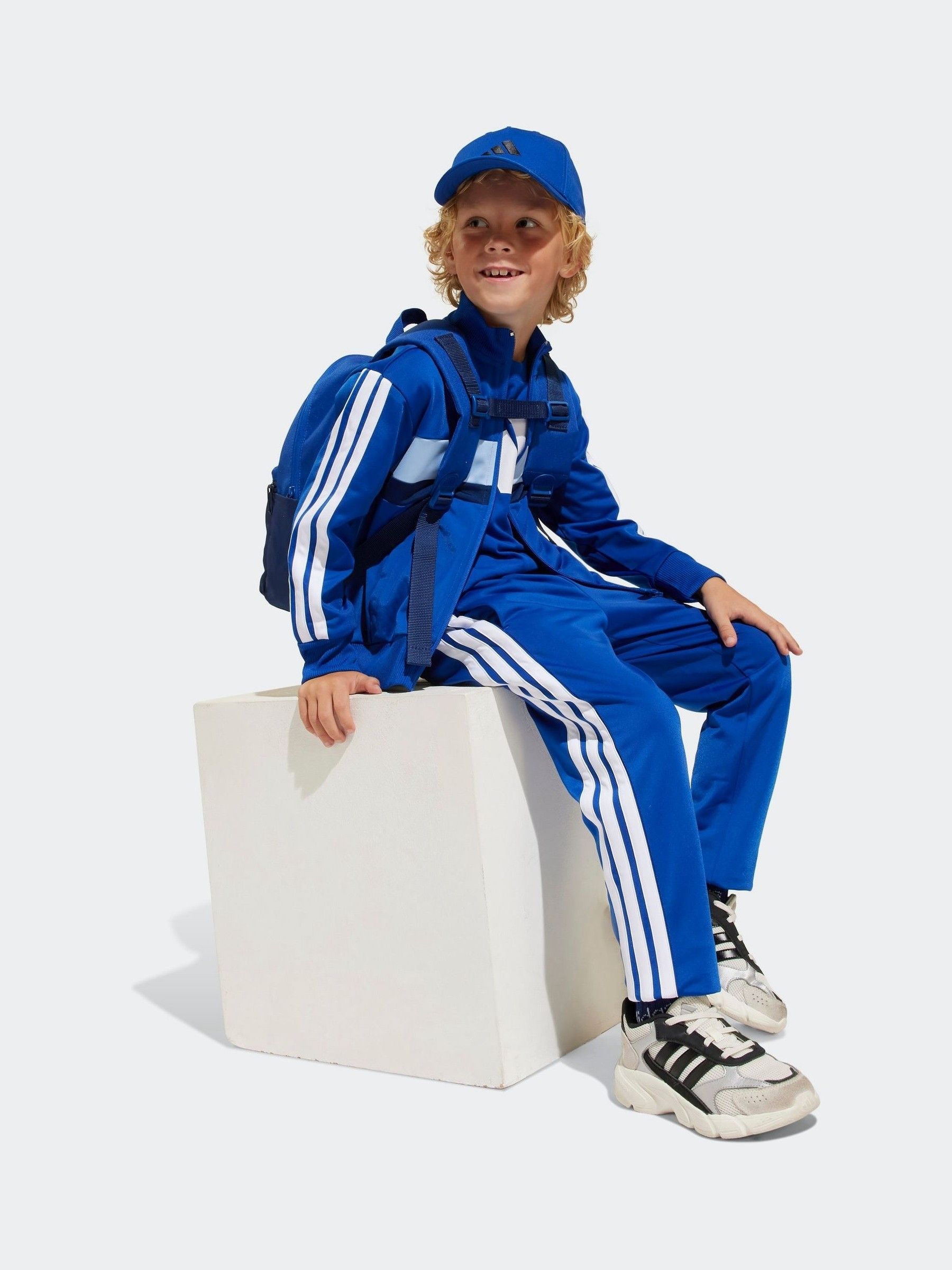 Buy adidas Blue Essentials Tiberio 3-Stripes Little Kids Tracksuit