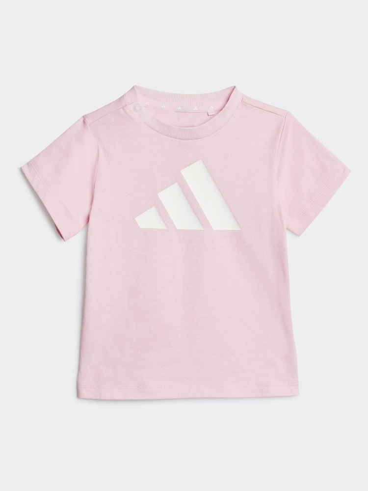 adidas Pink Essentials 100% Cotton Shorts and T-Shirt Set - Image 2 of 7