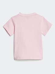 adidas Pink Essentials 100% Cotton Shorts and T-Shirt Set - Image 3 of 7