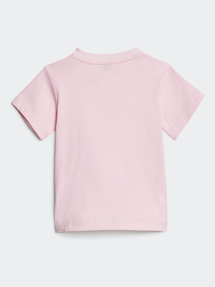 adidas Pink Essentials T-Shirt and Shorts Set Infant Kids - Image 3 of 7