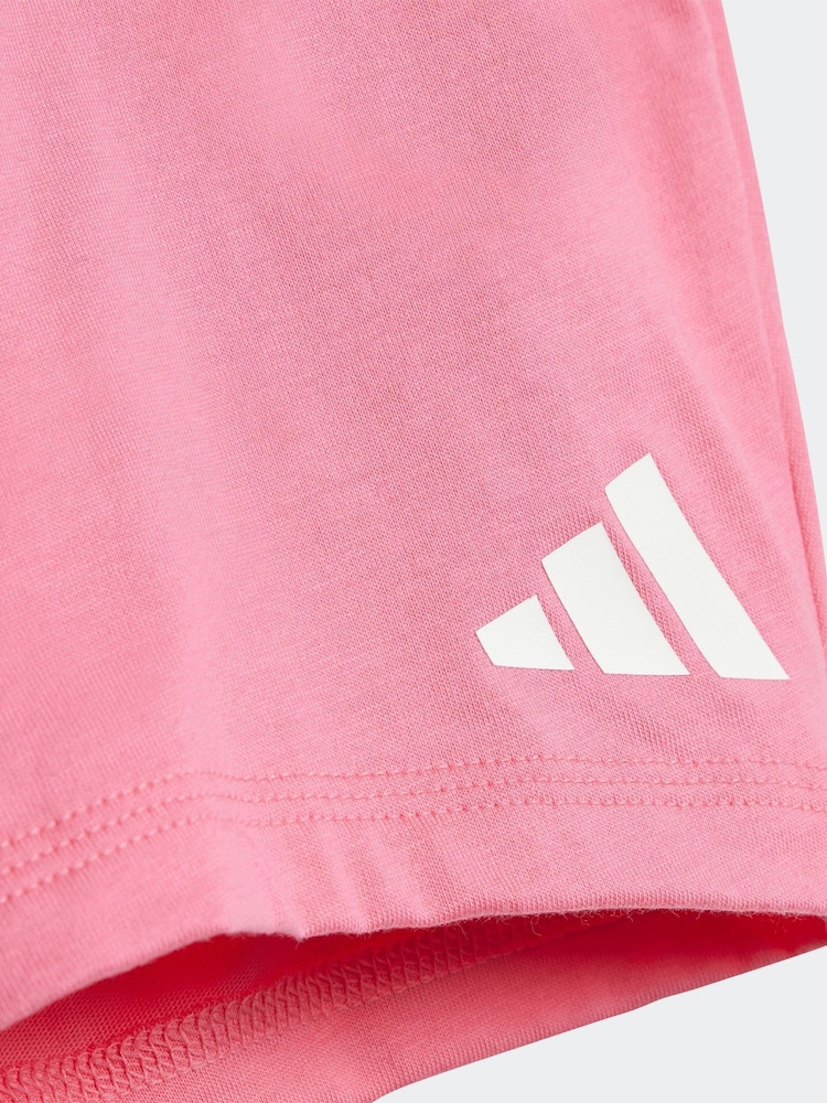 adidas Pink Essentials 100% Cotton Shorts and T-Shirt Set - Image 7 of 7