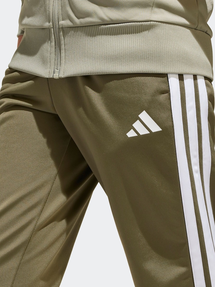 adidas Green Seasonal Essentials Tiberio 3-Stripes Tricot Kids Tracksuit - Image 6 of 9