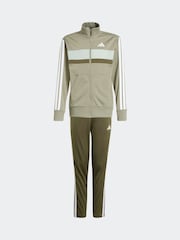 أخضر - adidas Seasonal Essentials Tiberio 3-Stripes Tricot Kids Tracksuit - صورة 7 من 9