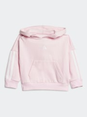 adidas Pink Infant Essentials 3 Stripes Tracksuit - Image 2 of 7