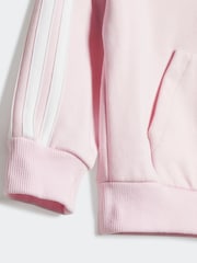 adidas Pink Infant Essentials 3 Stripes Tracksuit - Image 6 of 7